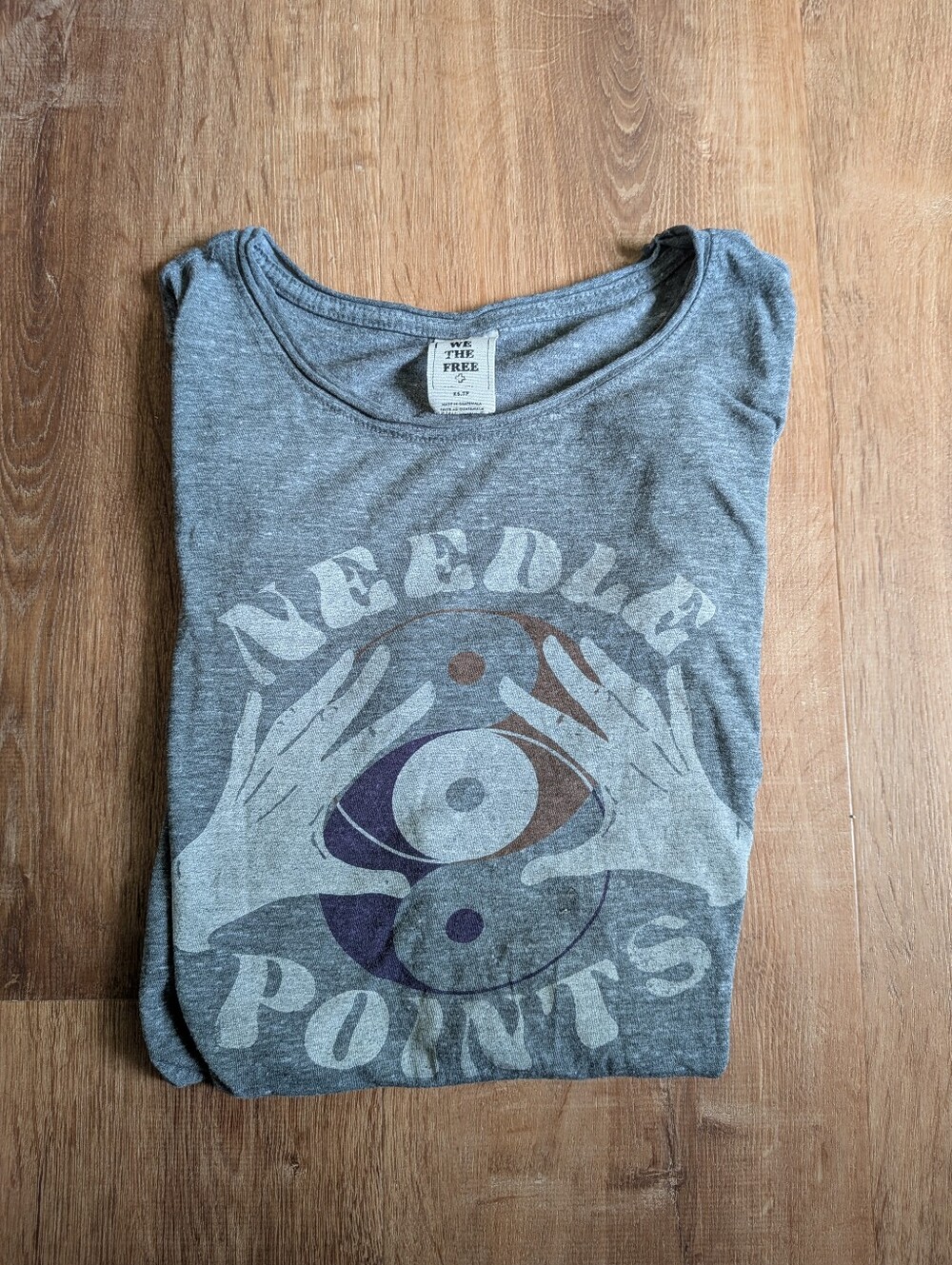 VTG FREE PEOPLE We The Free Heather Gray Graphic Tee